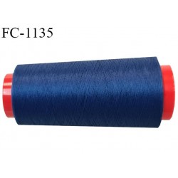 Cone 1000 m fil mousse polyester n°110 couleur bleu longueur 1000 mètres bobiné en France