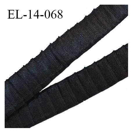 Elastique 14 mm lingerie froncé haut de gamme couleur noir brillant largeur 14 mm bonne élasticité prix au mètre