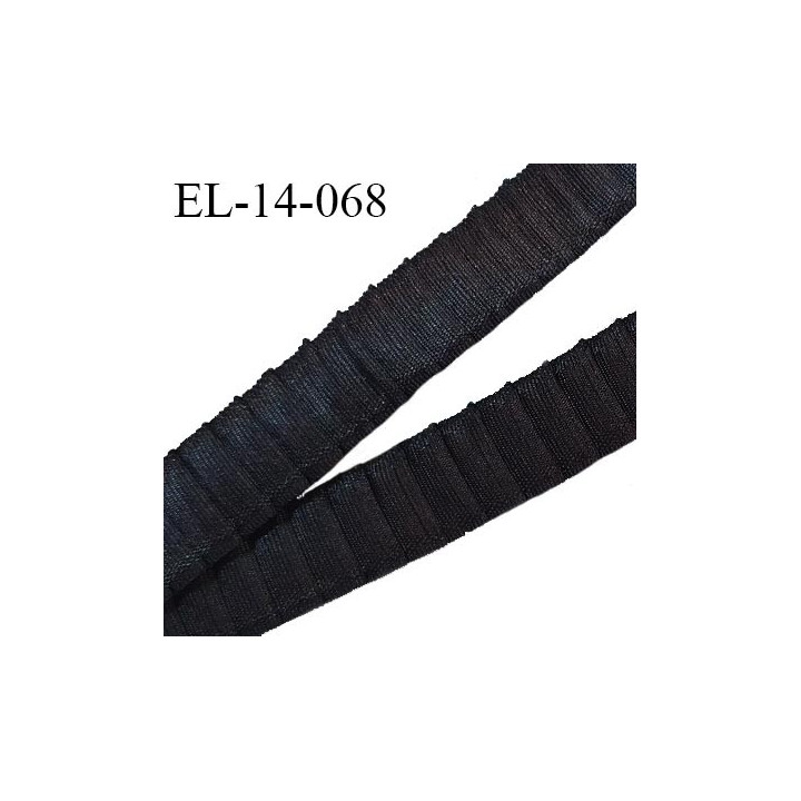 Elastique 14 mm lingerie froncé haut de gamme couleur noir brillant largeur 14 mm bonne élasticité prix au mètre