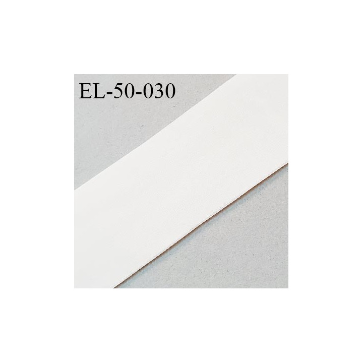 Elastique plat et fin 50 mm couleur blanc rosé brodé sur les bords bonne élasticité prix au mètre