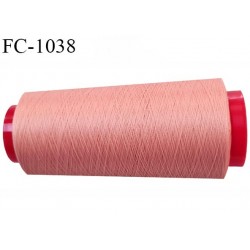 Cone 1000 m fil mousse polyester n°110 couleur saumon foncé longueur 1000 mètres bobiné en France