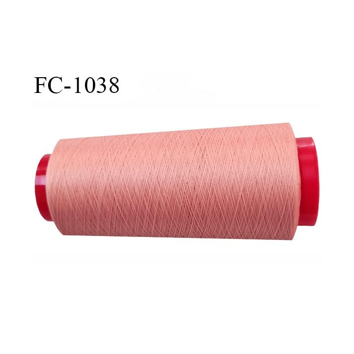 Cone 2000 m fil mousse polyester n°110 couleur saumon foncé longueur 2000 mètres bobiné en France
