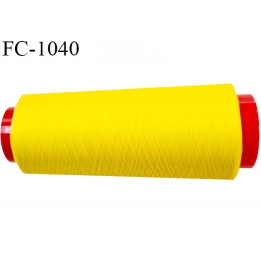 Cone 2000 m fil mousse polyester n°110 couleur jaune vif longueur 2000 mètres bobiné en France