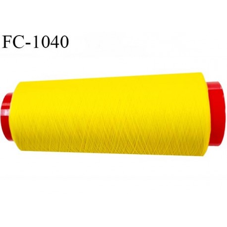 Cone 2000 m fil mousse polyester n°110 couleur jaune vif longueur 2000 mètres bobiné en France