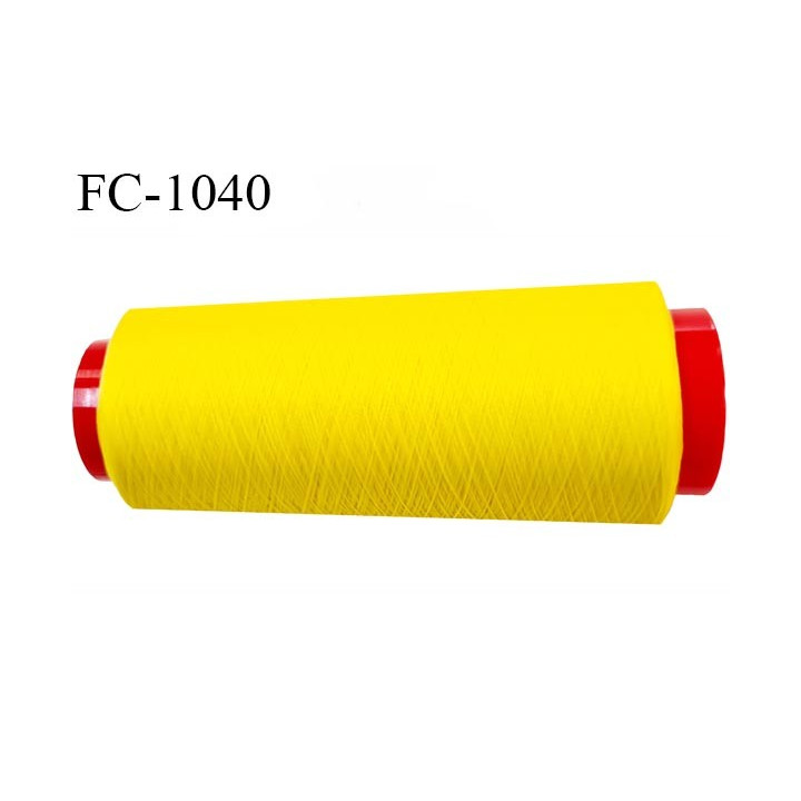 Cone 2000 m fil mousse polyester n°110 couleur jaune vif longueur 2000 mètres bobiné en France