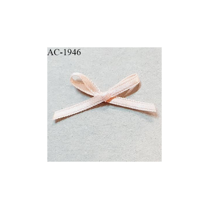 Noeud lingerie satin couleur champagne rosé haut de gamme largeur 30 mm hauteur 20 mm prix à l'unité