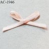 Noeud lingerie satin couleur champagne rosé haut de gamme largeur 30 mm hauteur 20 mm prix à l'unité