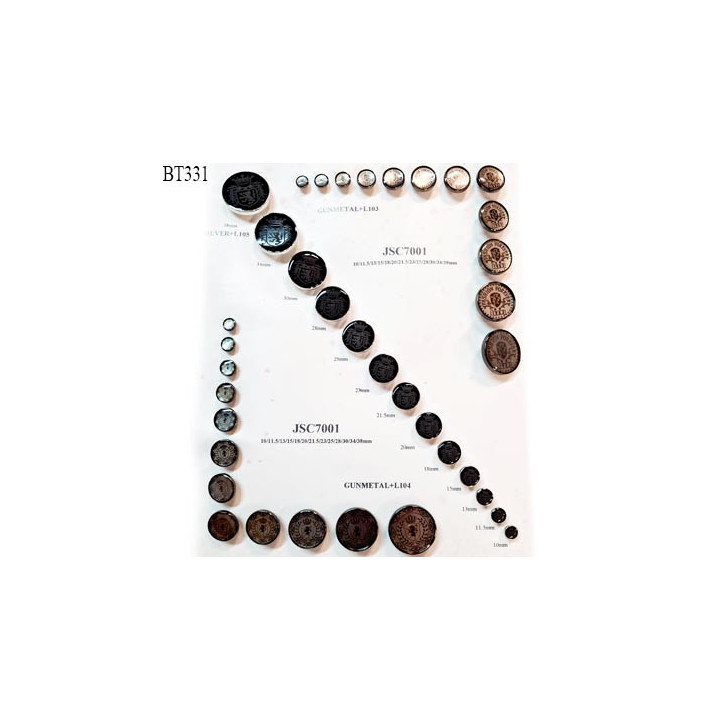 Plaque de 37 boutons très beaux diamètre de 10 à 38 mm pour création unique prix pour la plaque entière