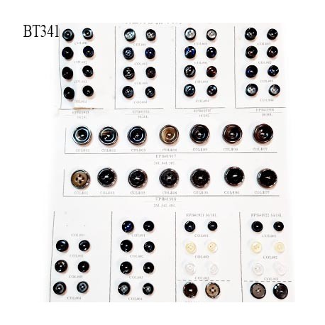 Plaque de 76 boutons très beaux diamètre de 10 à 21 mm pour création unique prix pour la plaque entière