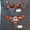 Plaque de 2 très jolis décors de perles sur feutrine à coudre pour création unique prix pour la plaque entière
