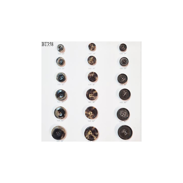 Plaque de 18 boutons diamètre de 15 à 27 mm pour création unique prix pour la plaque entière