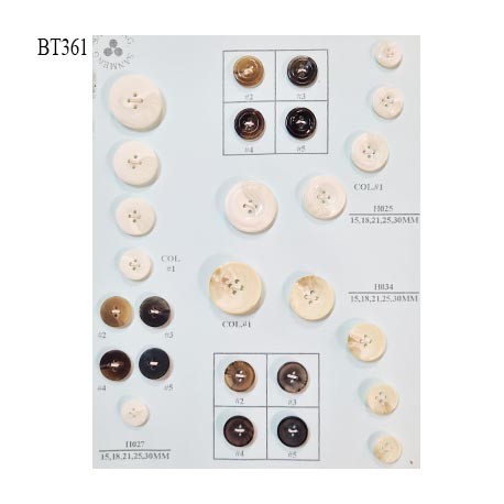 Plaque de 27 boutons diamètre de 15 à 30 mm pour création unique prix pour la plaque entière