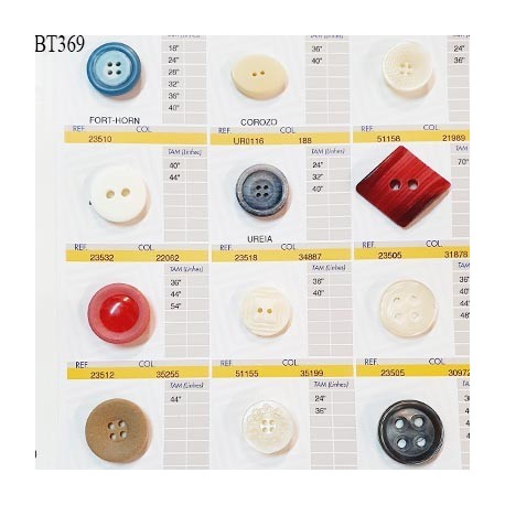 Plaque de 12 boutons pour création unique diamètre de 22 à 28 mm fabrication européenne prix pour la plaque entière