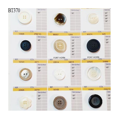 Plaque de 12 boutons pour création unique diamètre de 20 à 25 mm fabrication européenne prix pour la plaque entière
