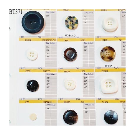 Plaque de 11 boutons pour création unique diamètre de 18 à 38 mm fabrication européenne prix pour la plaque entière