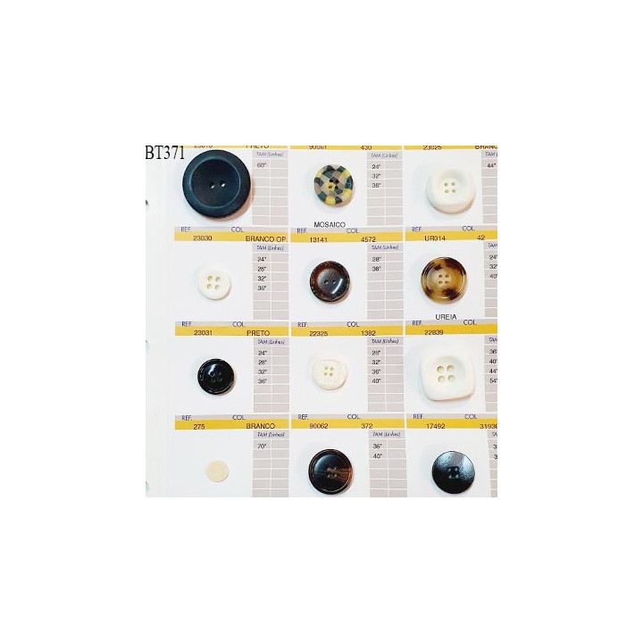Plaque de 11 boutons pour création unique diamètre de 18 à 38 mm fabrication européenne prix pour la plaque entière