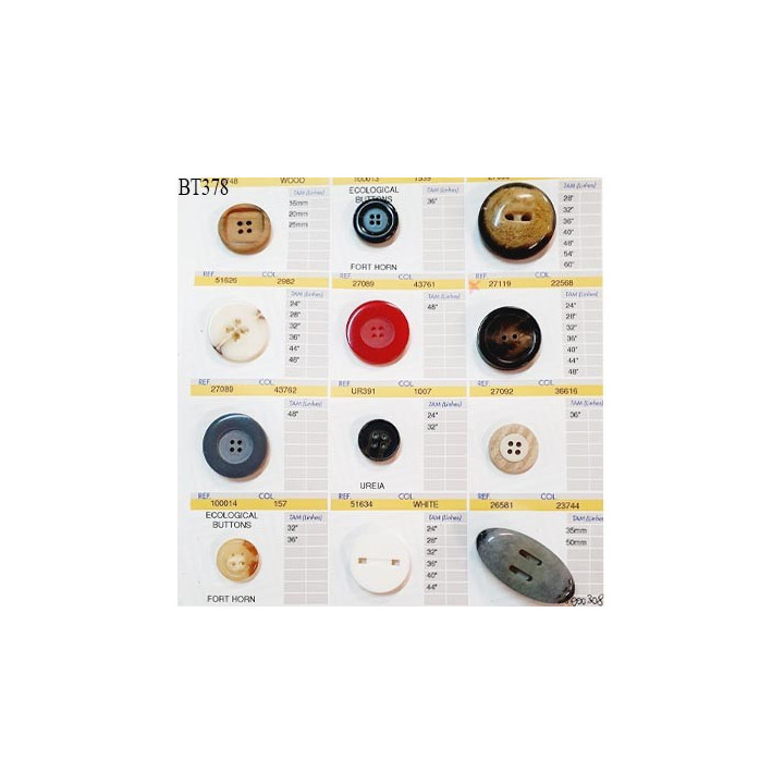 Plaque de 12 boutons pour création unique diamètre de 20 à 37 mm fabrication européenne prix pour la plaque entière