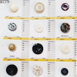 Plaque de 12 boutons pour création unique diamètre de 18 à 28 mm fabrication européenne prix pour la plaque entière