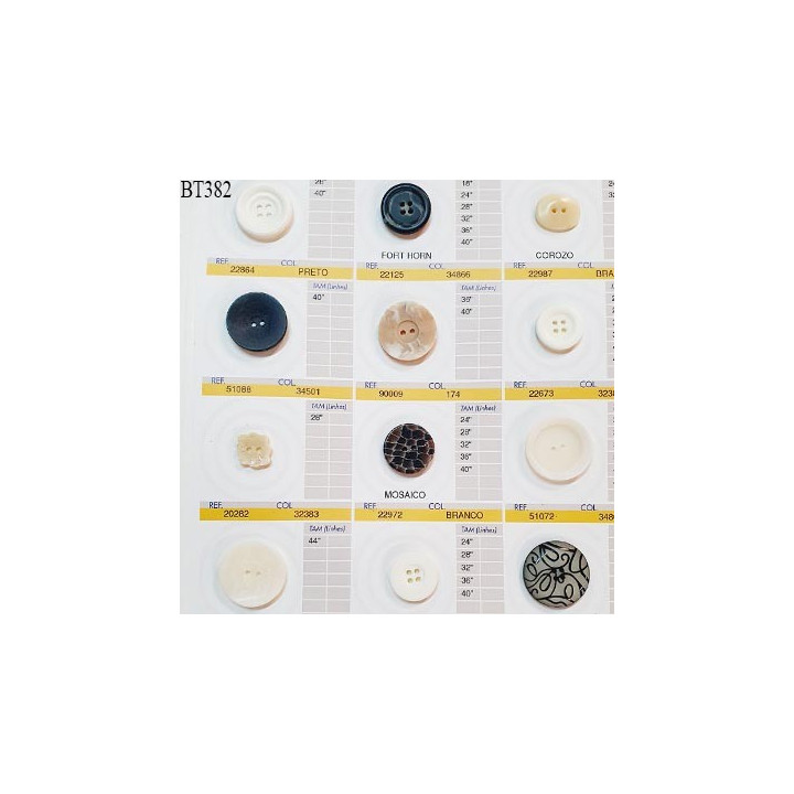 Plaque de 12 boutons pour création unique diamètre de 15 à 28 mm fabrication européenne prix pour la plaque entière