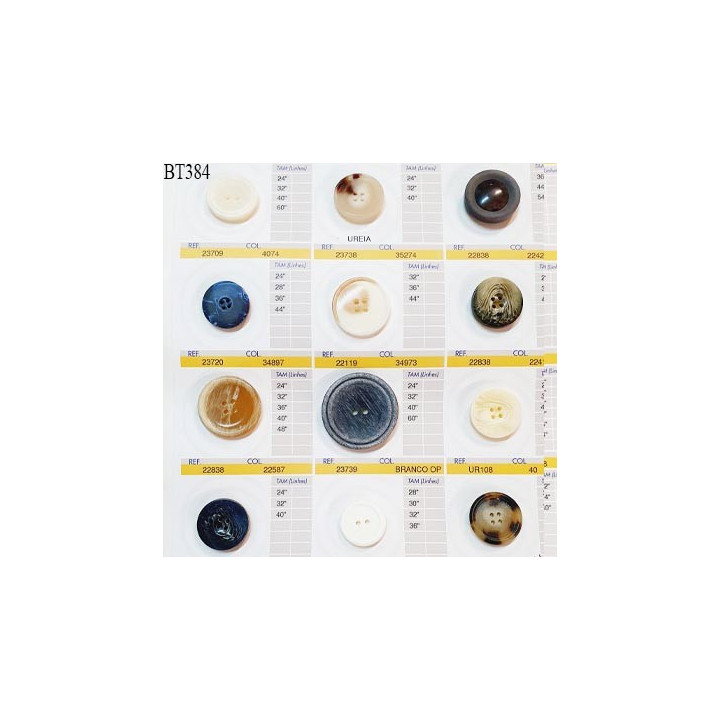 Plaque de 12 boutons pour création unique diamètre de 22 à 38 mm fabrication européenne prix pour la plaque entière