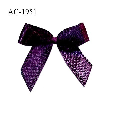 Noeud lingerie satin couleur violet foncé haut de gamme largeur 20 mm hauteur 20 mm prix à l'unité