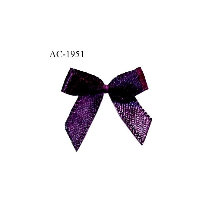 Noeud lingerie satin couleur violet foncé haut de gamme largeur 20 mm hauteur 20 mm prix à l'unité