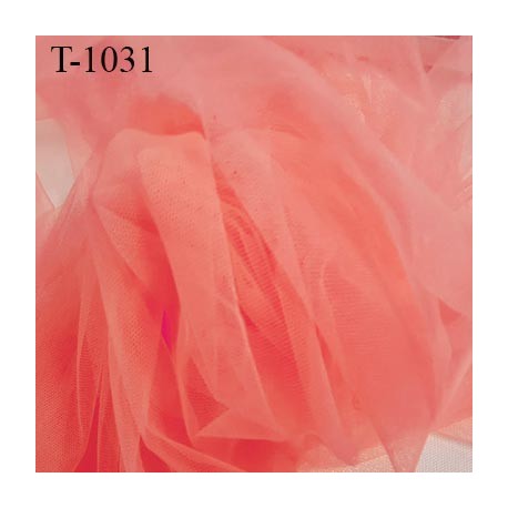 Marquisette tulle spécial lingerie haut de gamme couleur rose corail clair largeur 155 cm prix pour 10 cm 100 % polyamide