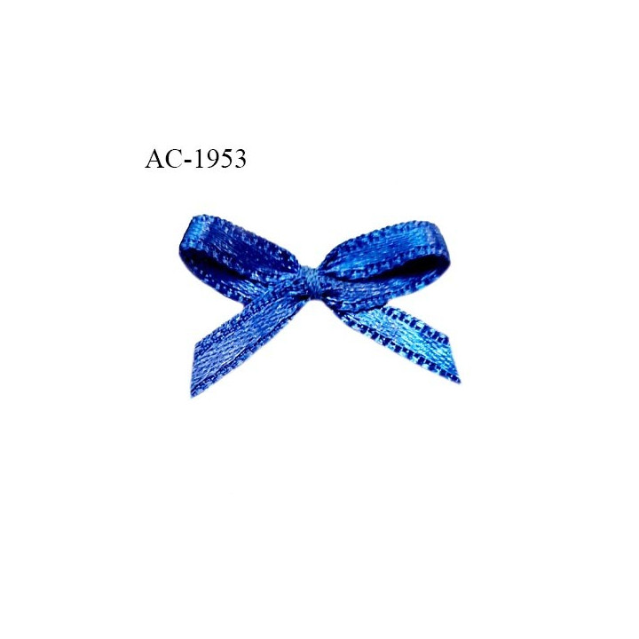 Noeud lingerie satin couleur bleu haut de gamme largeur 20 mm hauteur 15 mm prix à l'unité