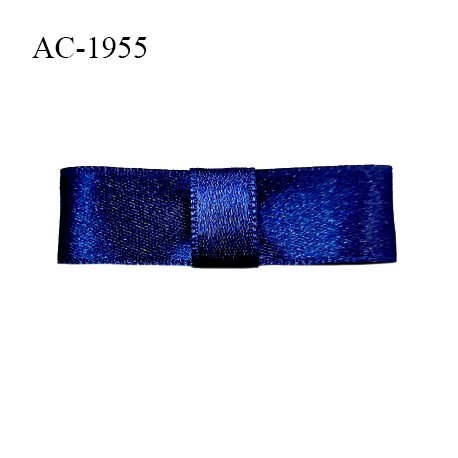 Noeud lingerie satin couleur bleu marine haut de gamme largeur 50 mm hauteur 15 mm prix à l'unité