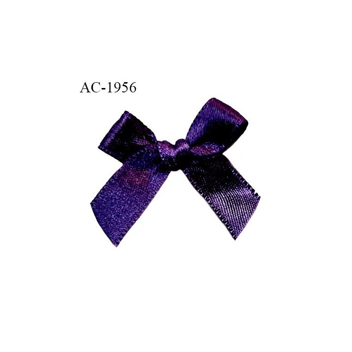 Noeud lingerie satin couleur violet aubergine haut de gamme largeur 30 mm hauteur 30 mm prix à l'unité