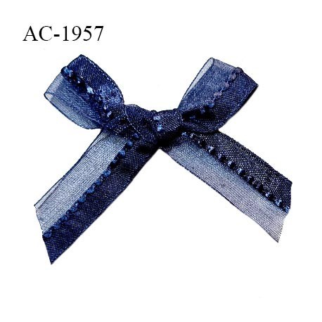 Noeud lingerie 45 mm en mousseline couleur bleu marine largeur 45 mm hauteur 45 mm prix à l'unité
