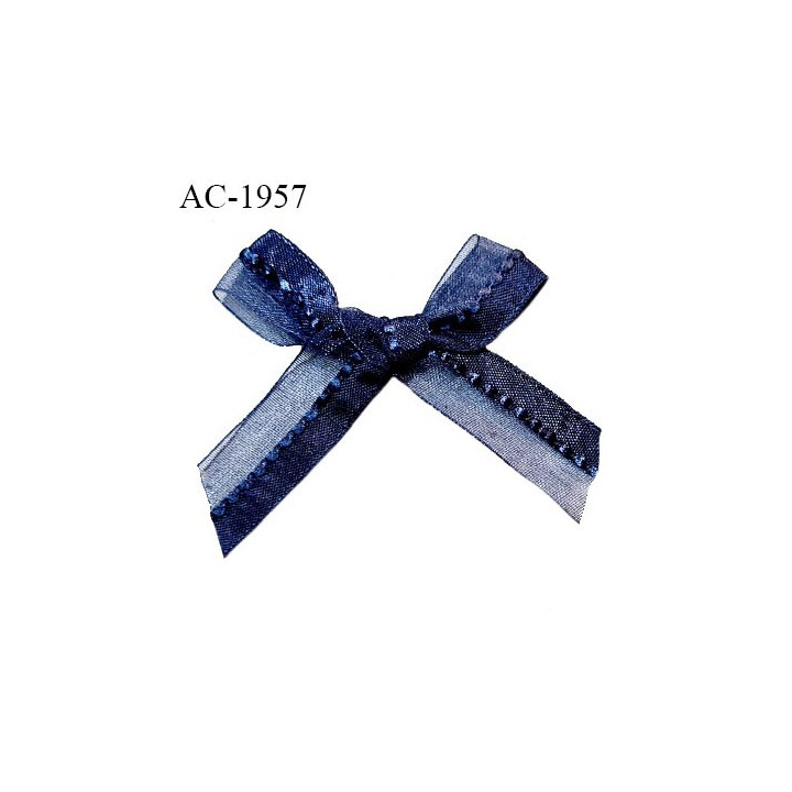 Noeud lingerie 45 mm en mousseline couleur bleu marine largeur 45 mm hauteur 45 mm prix à l'unité