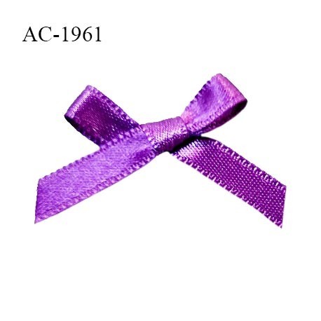 Noeud lingerie satin couleur violet haut de gamme largeur 30 mm hauteur 25 mm prix à l'unité