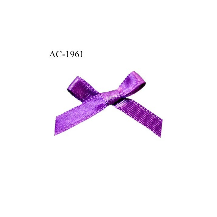 Noeud lingerie satin couleur violet haut de gamme largeur 30 mm hauteur 25 mm prix à l'unité