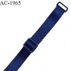 Bretelle lingerie SG 11 mm très haut de gamme couleur bleu marine brillant avec 2 barrettes longueur 25 cm prix à l'unité