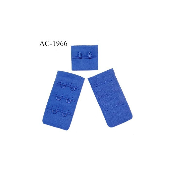 Agrafe 30 mm attache SG haut de gamme couleur bleu 3 rangées 2 crochets largeur 30 mm hauteur 60 mm prix à l'unité