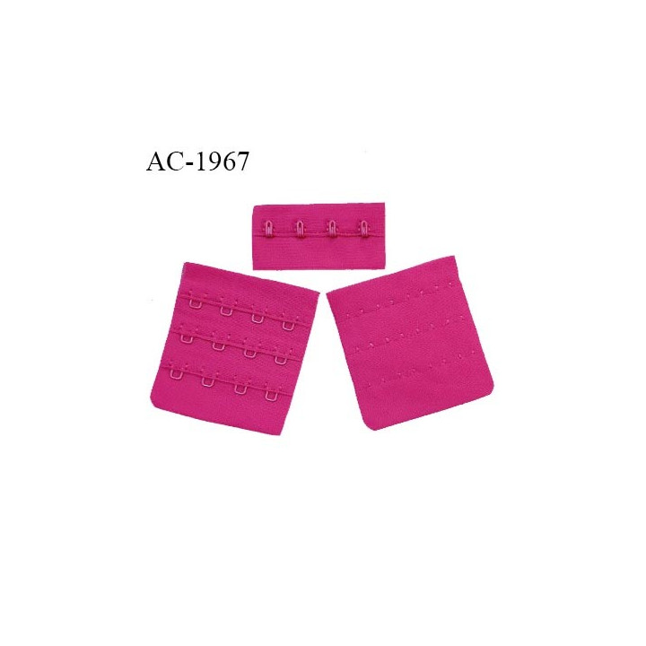 Agrafe 57 mm attache SG haut de gamme couleur rose fuchsia 3 rangées 4 crochets largeur 57 mm hauteur 60 mm prix à l'unité