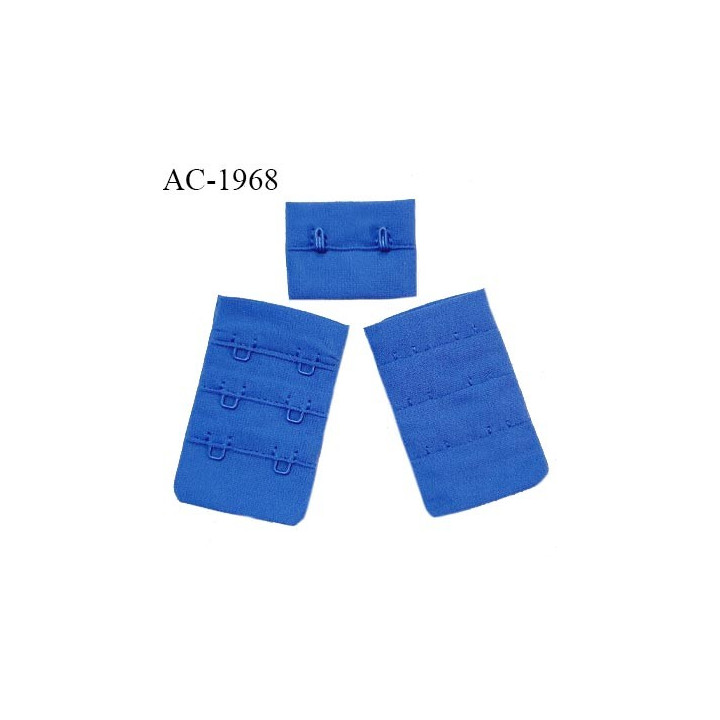 Agrafe 38 mm attache SG haut de gamme couleur bleu 3 rangées 2 crochets largeur 38 mm hauteur 60 mm prix à l'unité