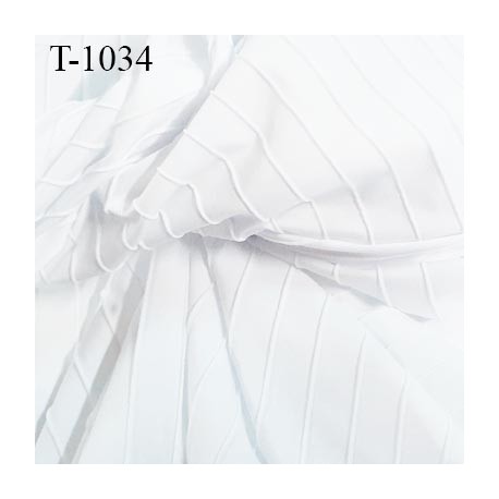 Tissu lycra cotelé liseret style bordure d'élastique passepoil couleur blanc haut de gamme L 120 cm prix pour 10 cm de long