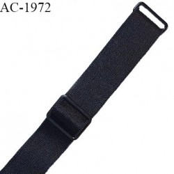 Bretelle lingerie SG 15 mm très haut de gamme couleur noir brillant avec 2 barrettes longueur 25 cm prix à l'unité