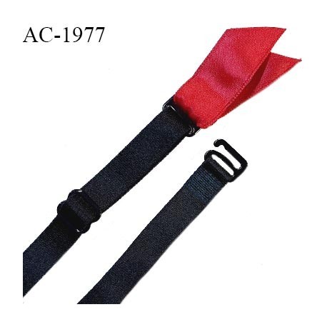 Jarretelle haut de gamme avec élastique noir à boutonnière à coudre avec crochet et ruban satin couleur rouge prix à la pièce