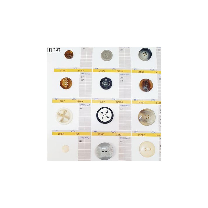 Plaque de 11 boutons pour création unique diamètre de 15 à 28 mm fabrication européenne prix pour la plaque entière