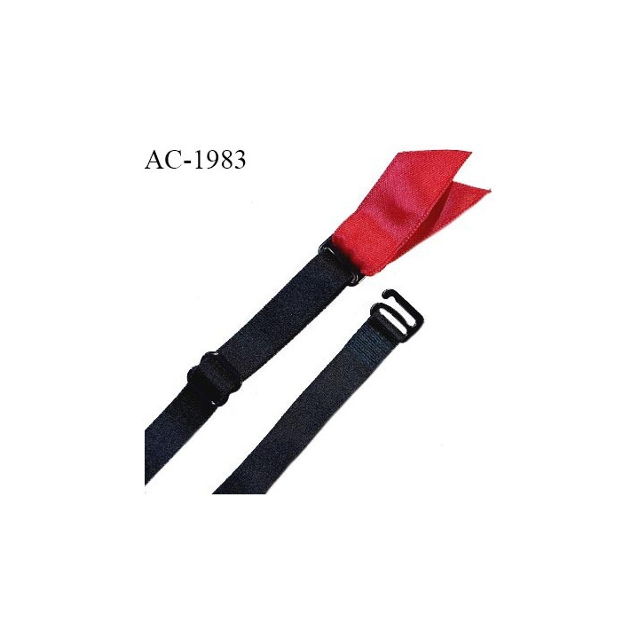 Jarretelle haut de gamme avec élastique noir avec crochet et ruban satin longueur 19 cm réglable prix à la pièce