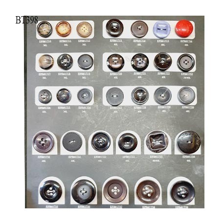 Plaque de 32 boutons diamètre de 20 à 32 mm pour création unique prix pour la plaque entière