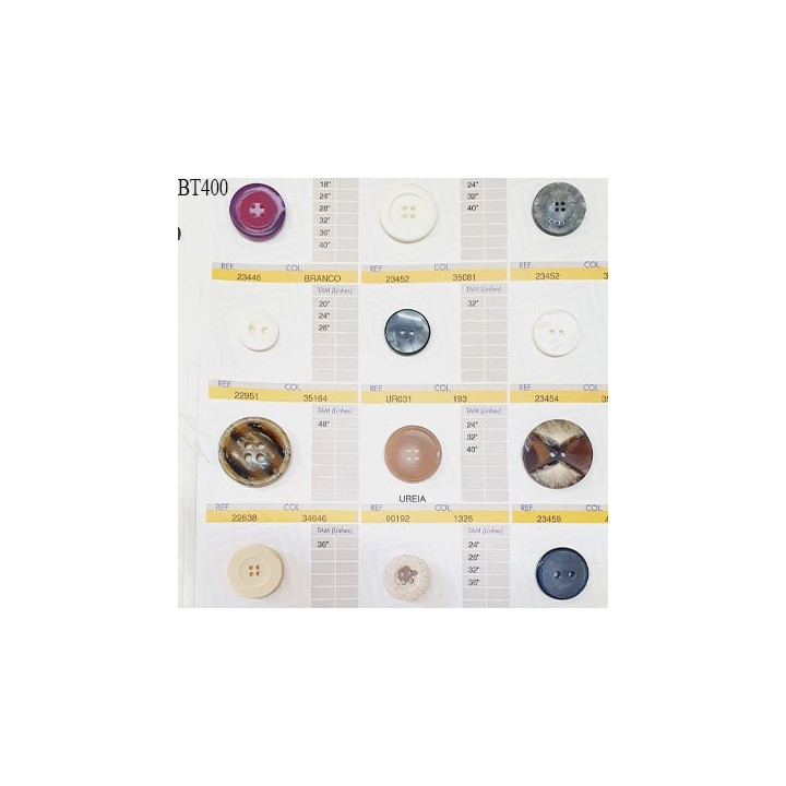 Plaque de 12 boutons pour création unique diamètre de 17 à 30 mm fabrication européenne prix pour la plaque entière