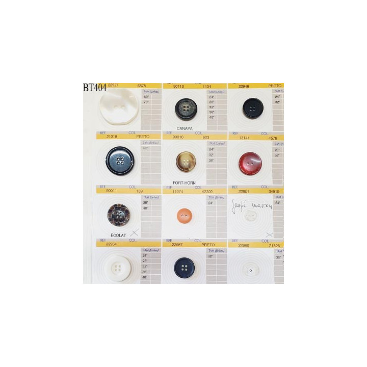 Plaque de 10 boutons pour création unique diamètre de 15 à 38 mm fabrication européenne prix pour la plaque entière