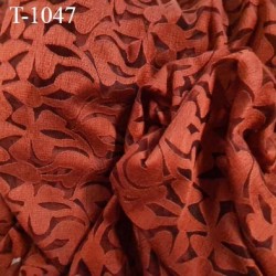 Tissu lingerie couleur rouille non extensible haut de gamme largeur 140 cm prix pour 10 centimètres