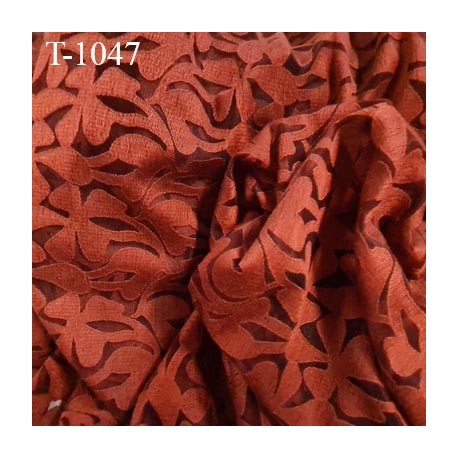 Tissu lingerie couleur rouille non extensible haut de gamme largeur 140 cm prix pour 10 centimètres