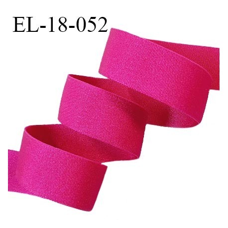 Elastique 18 mm lingerie haut de gamme couleur rose orchidée brillant bonne élasticité allongement +80% prix au mètre