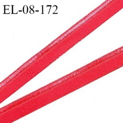 Elastique 8 mm lingerie haut de gamme couleur rouge vermeil avec liseré brillant doux au toucher largeur 8 mm prix au mètre